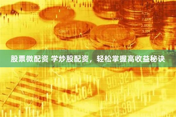 股票微配资 学炒股配资，轻松掌握高收益秘诀