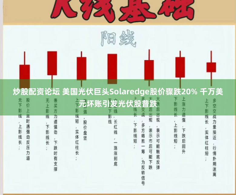 炒股配资论坛 美国光伏巨头Solaredge股价骤跌20% 千万美元坏账引发光伏股普跌